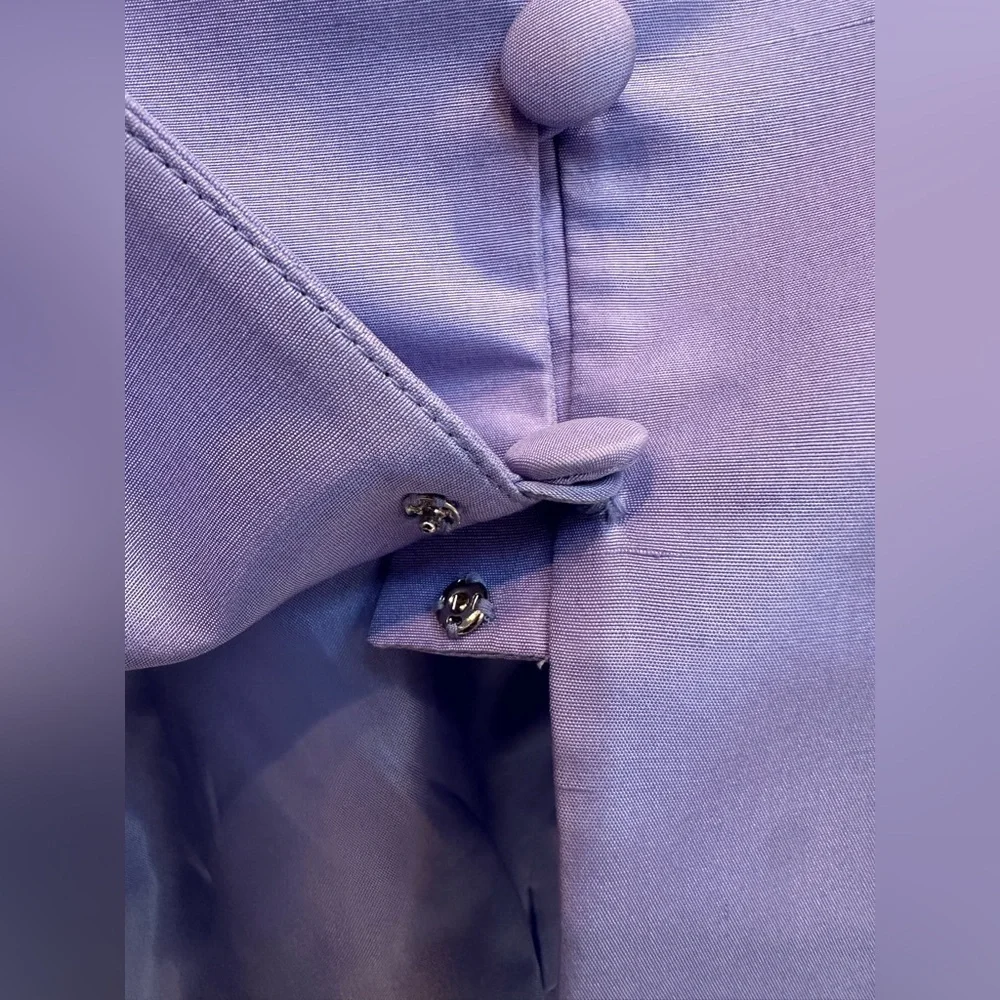 Vintage ADRIANNA PAPELL 100% Silk Jacket Blazer Lavender Lilac Size 8 Medium M